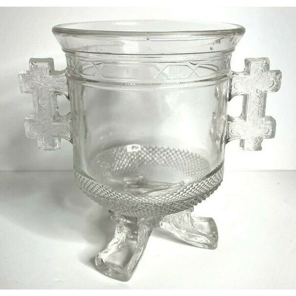 Spooner LaBelle Glass Queen Anne EAPG Footed cir 1880 large open sugar USA Ohio - Picture 1 of 9